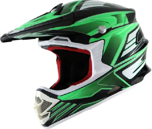 PHX Raptor Adult MotoCross Helmet Tempest-Gloss Green Multiple Sizes